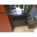 Black Wood End Table w/ Open Shelf and Drawer Storage